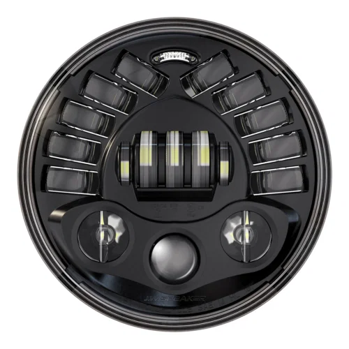 0555011 – JW SPEAKER Headlight Assembly, LED Bulb High and Low Beam Clear Bulb Clear Polycarbonate Lens Gray Aluminum...